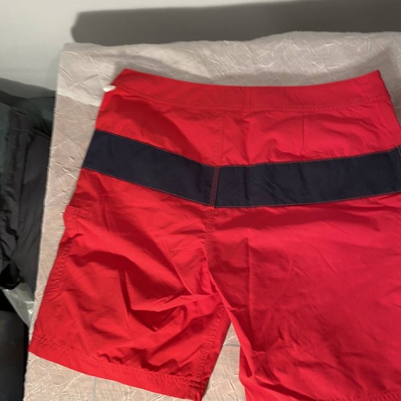 J.Crew Red and Navy Striped Swim Shorts - Picture 2 of 3